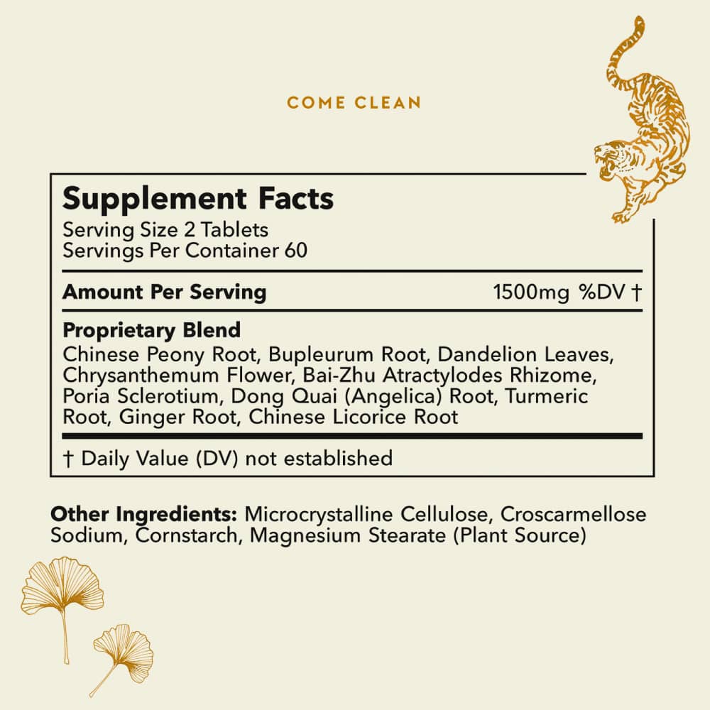 Come Clean Supplement Facts