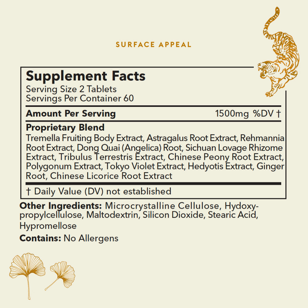 HAO Life Surface Appeal Supplement Facts