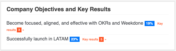 Company OKR summary